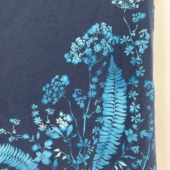 Pure j.jill pj floral knit tunic blue floral tee shirt short sleeve size large - Picture 5 of 9